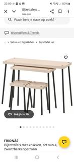Ikea Fridnas bijzettafels, Ophalen, 50 tot 100 cm, Rond, Zo goed als nieuw