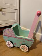 Houten Poppenwagen Mintgroen/Roze, Kinderen en Baby's, Ophalen, Zo goed als nieuw, Duw- of Trekspeelgoed