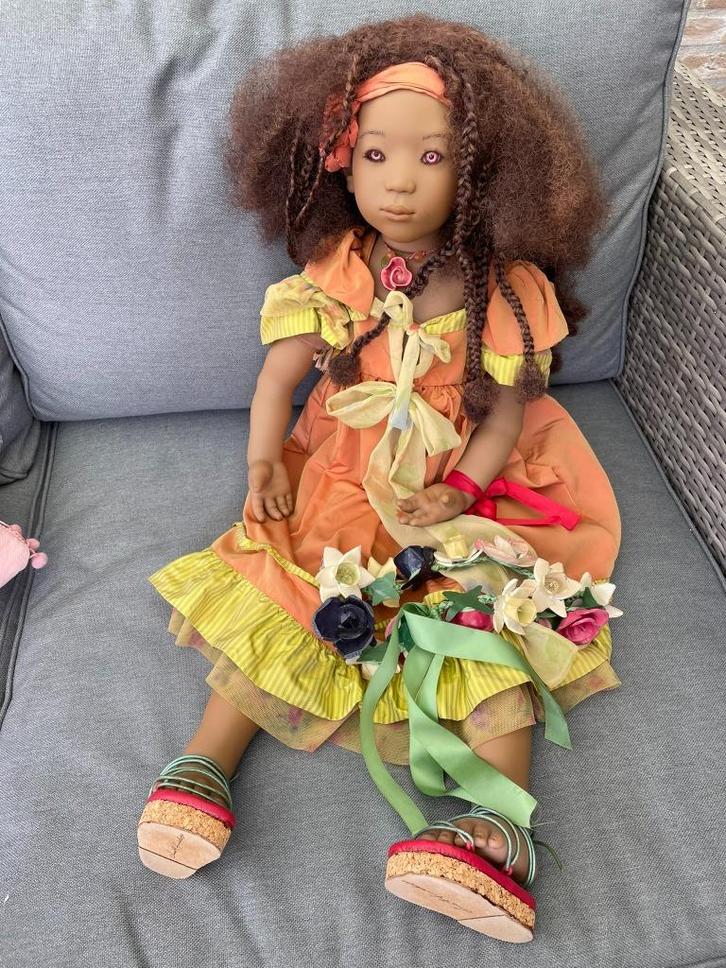 Annette Himstedt Amber, 78cm uit 2000, Verzamelen, Poppen, Gebruikt, Pop, Levensecht of Reborn, Ophalen of Verzenden