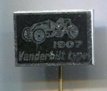 Vanderbilt TYPE 1907 zwart op aluminium auto speld ( D_099 ) beschikbaar voor biedingen