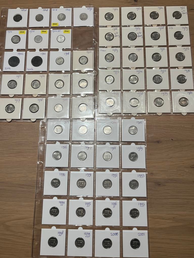 Verzameling 25 cent 1826 t/m 2001, Postzegels en Munten, Munten | Nederland, Ophalen of Verzenden, Koningin Beatrix, 25 cent, Zilver