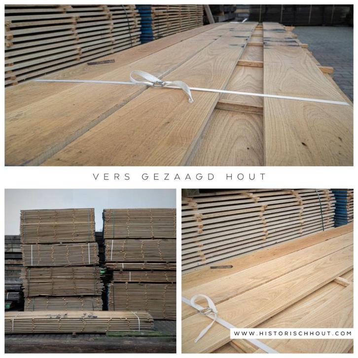 Vers Gezaagd Eiken Hout | Eiken Balken | Eiken Planken, Tuin en Terras, Palen, Balken en Planken, Nieuw, Balken, 250 cm of meer