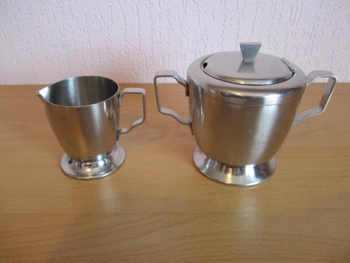 Suiker en melk set - Rvs - Gero Zilmeta, Huis en Inrichting, Keuken | Servies, Zo goed als nieuw, Overige typen, Overige stijlen