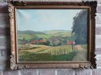 Schilderij Toon Verplak - dorpslandschap zuid Limburg, Ophalen of Verzenden