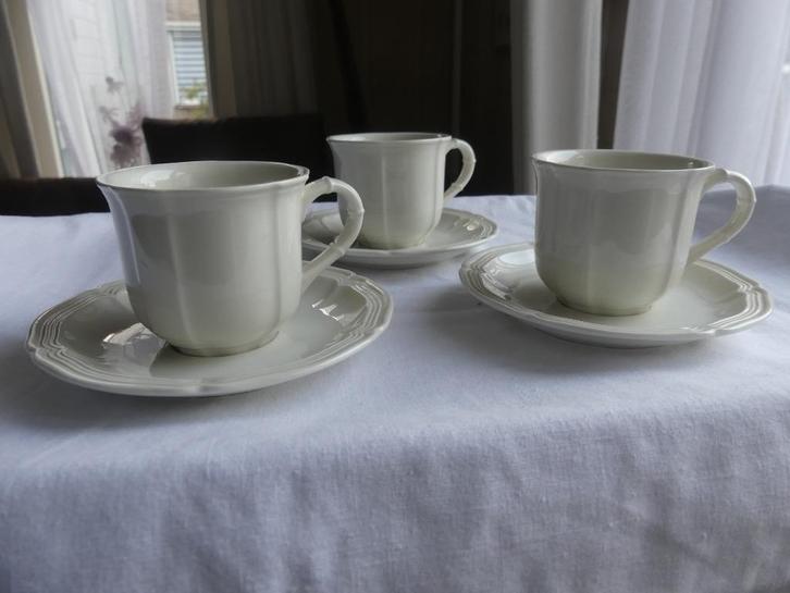 Villeroy & Boch Manoir 3 x Espresso / Mokka Kop en Schotel, Huis en Inrichting, Keuken | Servies, Zo goed als nieuw, Kop(pen) en/of Schotel(s)