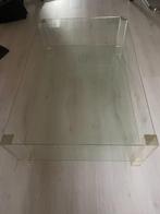 Glazen salontafel, Huis en Inrichting, Tafels | Salontafels, Ophalen, Gebruikt, 100 tot 150 cm, 50 tot 100 cm