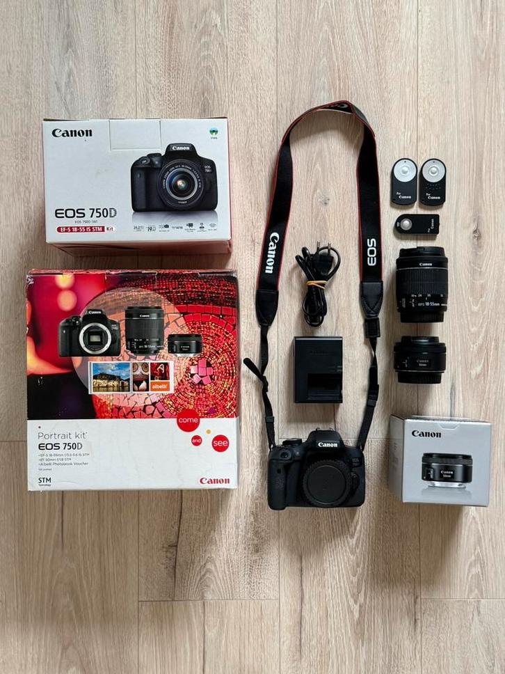 Canon EOS 750D + 2 lenzen & accessoires (NIEUW STAAT!), Audio, Tv en Foto, Fotocamera's Digitaal, Zo goed als nieuw, Canon, Geen optische zoom
