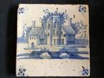 Antieke 17de eeuwse Delftsblauwe tegel met kasteel, Antiek en Kunst, Antiek | Wandborden en Tegels, Ophalen