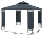 Paviljoen 3x3, partytent prieel antraciet GRATIS BEZORGD!, Verzenden, Minder dan 4 meter, Nieuw, Paviljoen