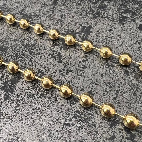 18k gouden ketting kralenketting balletjes schakel, Sieraden, Tassen en Uiterlijk, Kettingen, Nieuw, Goud, Ophalen of Verzenden