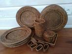 6 rotan onderborden,servet ringen,onderzetters,mandjes, Ophalen of Verzenden, Zo goed als nieuw, Glas of Kopje