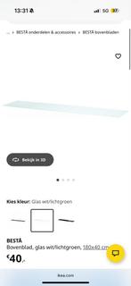 Glazen Besta Bovenblad - 3 Kastjes Breed, Ophalen, Minder dan 50 cm, Rechthoekig, Glas