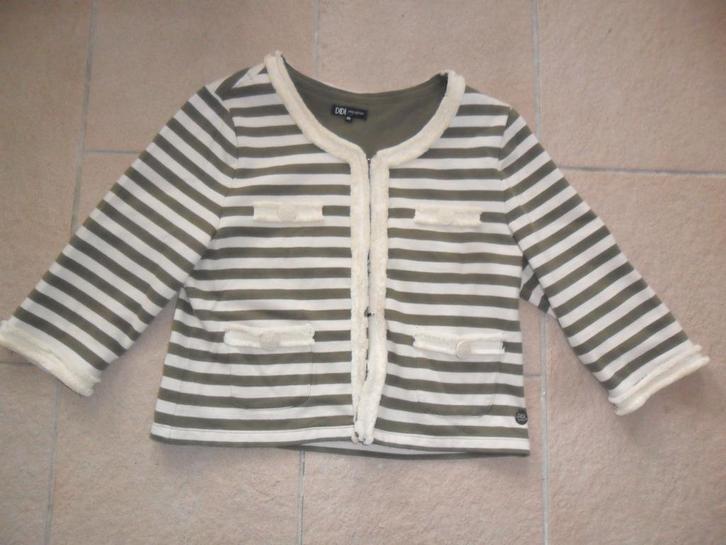 * 1x gedragen Didi creme legergroen gestreept vest maat m *, Kleding | Dames, Truien en Vesten, Zo goed als nieuw, Maat 38/40 (M)