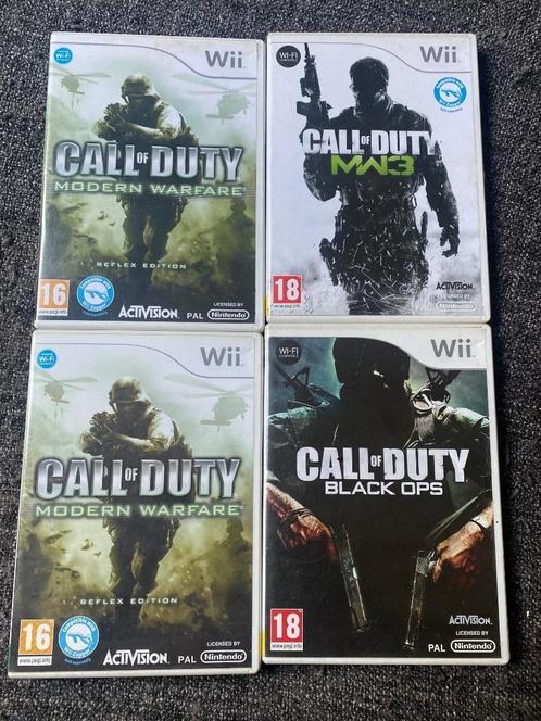 4 Call of Duty games voor de Wii, Spelcomputers en Games, Games | Nintendo Wii, Gebruikt, Shooter, 3 spelers of meer, Vanaf 16 jaar