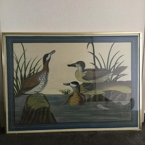 Een SCHITTERENDE op zijde geschilderd SCHILDERIJ !!!, Antiek en Kunst, Kunst | Schilderijen | Klassiek, Ophalen of Verzenden