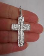 Prachtig zilveren kruis hanger unisex nr.803, Verzenden, Zo goed als nieuw, Kruis of Symbool, Zilver