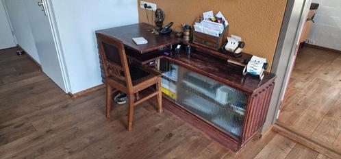 Hand gemaakt bureau jaren 30 masief beuken, Huis en Inrichting, Kasten | Secretaires, Gebruikt, Ophalen