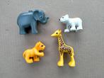 Set 4 dieren dierentuin olifant ijsbeer giraf leeuw welp, Ophalen of Verzenden, Gebruikt, Duplo