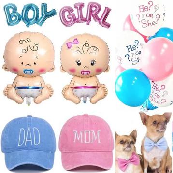 Super uitgebreide en originele genderreveal set beschikbaar voor biedingen