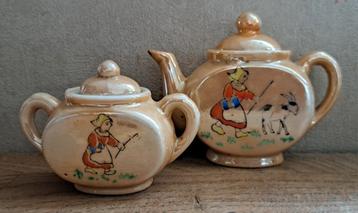 Antiek kinderserviesje  theepot en suikerpot (ca. 1920-1940) beschikbaar voor biedingen