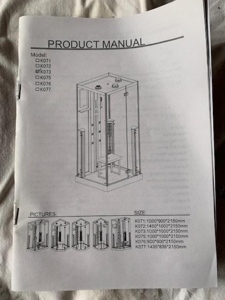 Douche, infrarood en stoomcabine WIT, Huis en Inrichting, Badkamer | Complete badkamers, Nieuw, Ophalen
