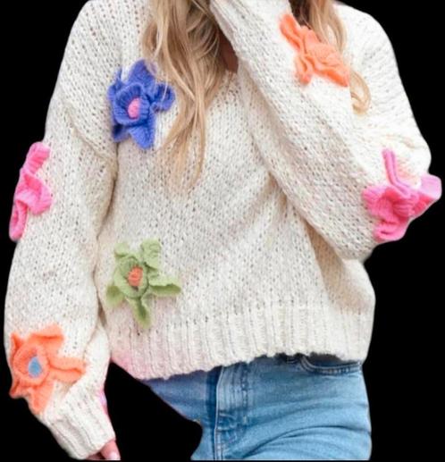 Frisse, kleurrijke & comfortabele bloementrui, Kleding | Dames, Truien en Vesten, Zo goed als nieuw, Maat 38/40 (M), Ophalen of Verzenden