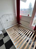 2 persoonsbed Ikea Leirvik 140 cm, Huis en Inrichting, Slaapkamer | Bedden, Ophalen, Gebruikt, Wit, Romantisch