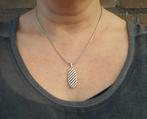 Zilveren ketting met modernist hanger nr.948, Met hanger, Verzenden, Zo goed als nieuw, Zilver