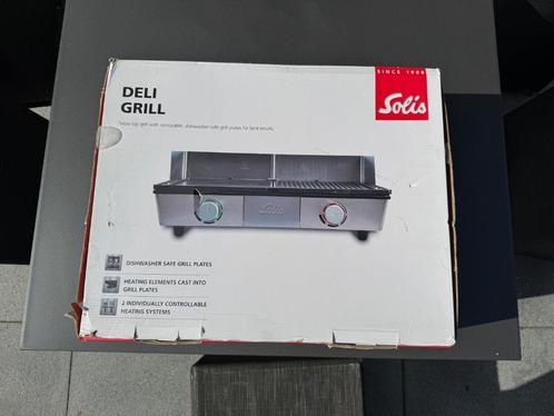 Solis Deli Grill 7951 Tafelgrill zilver/zwart, Witgoed en Apparatuur, Grillplaten, Zo goed als nieuw, Tafelgrill, Vaatwasmachinebestendig