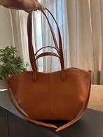 Bruine leren damestas, Sieraden, Tassen en Uiterlijk, Tassen | Damestassen, Ophalen of Verzenden, Zo goed als nieuw, Bruin, Handtas