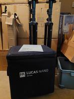 HK Lucas Nano 302 set incl trolley 2x statief en kabels PA, Ophalen, Gebruikt, Minder dan 500 watt, P.A.