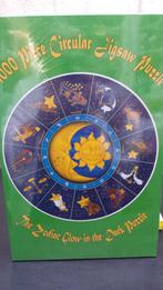 RONDE Dierenriem PUZZEL ~ Zodiac Glow in the Dark ~ 1000 st., Ophalen of Verzenden, 500 t/m 1500 stukjes, Nieuw, Legpuzzel