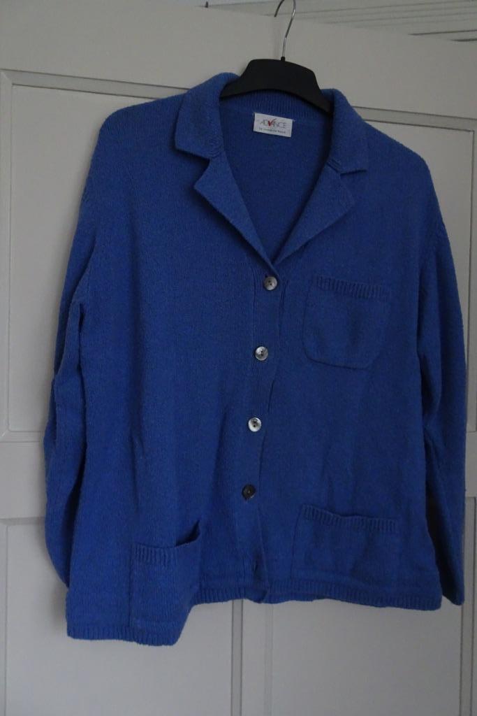 blauw vest maat 46, Kleding | Dames, Truien en Vesten, Zo goed als nieuw, Maat 46/48 (XL) of groter, Blauw, Ophalen