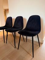 Zwarte Velvet Eetkamerstoelen 6 stks, Huis en Inrichting, Stoelen, Ophalen, Drie, Zwart, Zo goed als nieuw