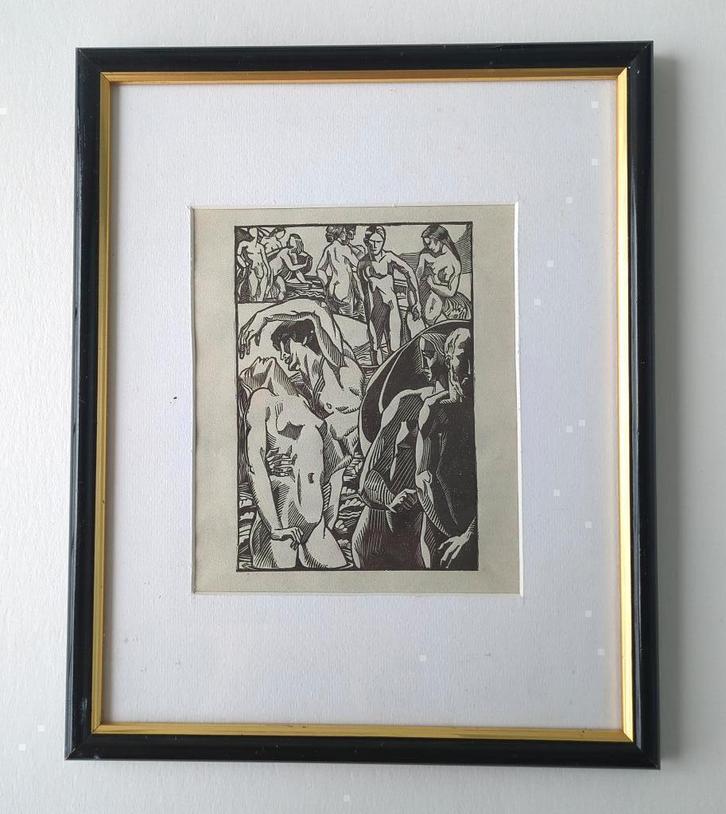 Clement Serveau (1886-1972) Houtgravure II, Antiek en Kunst, Kunst | Etsen en Gravures, Ophalen of Verzenden