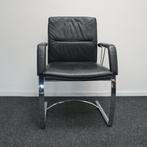 Sitag Vergaderstoelen | Slede-Stoelen | Leer | Zwart, Gebruikt, Zwart, Ophalen of Verzenden, Metaal