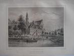 008 / Amsterdam Westerkerk en Keizersgracht 1860, Antiek en Kunst, Kunst | Etsen en Gravures, Ophalen of Verzenden