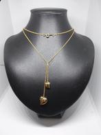 K3. Sale !!! Mooie fijne doublé ketting met 2 hartjes 70cm, Nieuw, Goud, Overige materialen, Ophalen of Verzenden