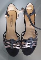 Pearlz sandalen, zwart/gouden bandjes, maat 40, Zwart, Zo goed als nieuw, Pearlz, Sandalen of Muiltjes