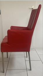 Koopje!! 6 Rode Leren HVS Stoelen, Ophalen, Gebruikt, Leer, Vijf, Zes of meer stoelen