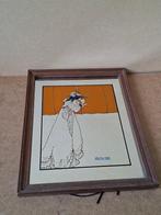 Vintage spiegel met opdruk van 'Isolde' Aubrey Beardsley, Antiek en Kunst, Ophalen of Verzenden