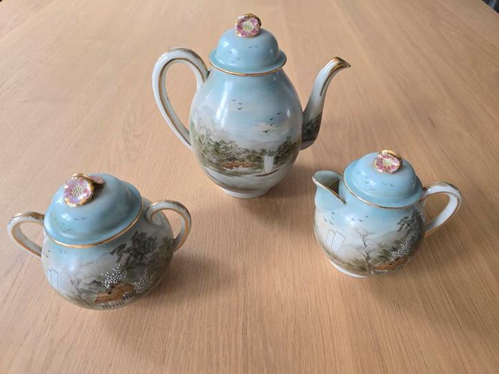 Prachtig antiek Japans gemerkt eierschaal Thee servies €49!!, Antiek en Kunst, Antiek | Servies compleet, Ophalen of Verzenden