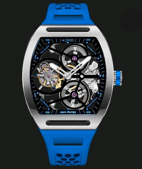 Limited Edition Origineel tourbillon Skeleton Zeroo blauw RM, Sieraden, Tassen en Uiterlijk, Horloges | Heren, Nieuw, Polshorloge