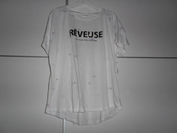 ONLY Carmakoma Wit T-shirt Met Roze Print Maat L = 50/52 beschikbaar voor biedingen