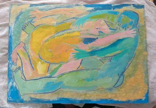 Aquarel erotiek stijl Permeke Gestel Zadkine Modigliani, Antiek en Kunst, Kunst | Tekeningen en Foto's, Ophalen of Verzenden