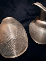 Antieke Art Nouveau Melkkan en Suikerpot Fries Draadglas, Ophalen of Verzenden