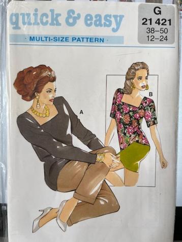Naai patroon shirt maat 38 t/m 50 - EASY - NM 21421 beschikbaar voor biedingen