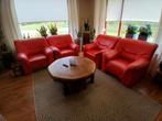 Prachtige rode lounge stoelen, Ophalen, Gebruikt, Overige materialen, Kunst leer