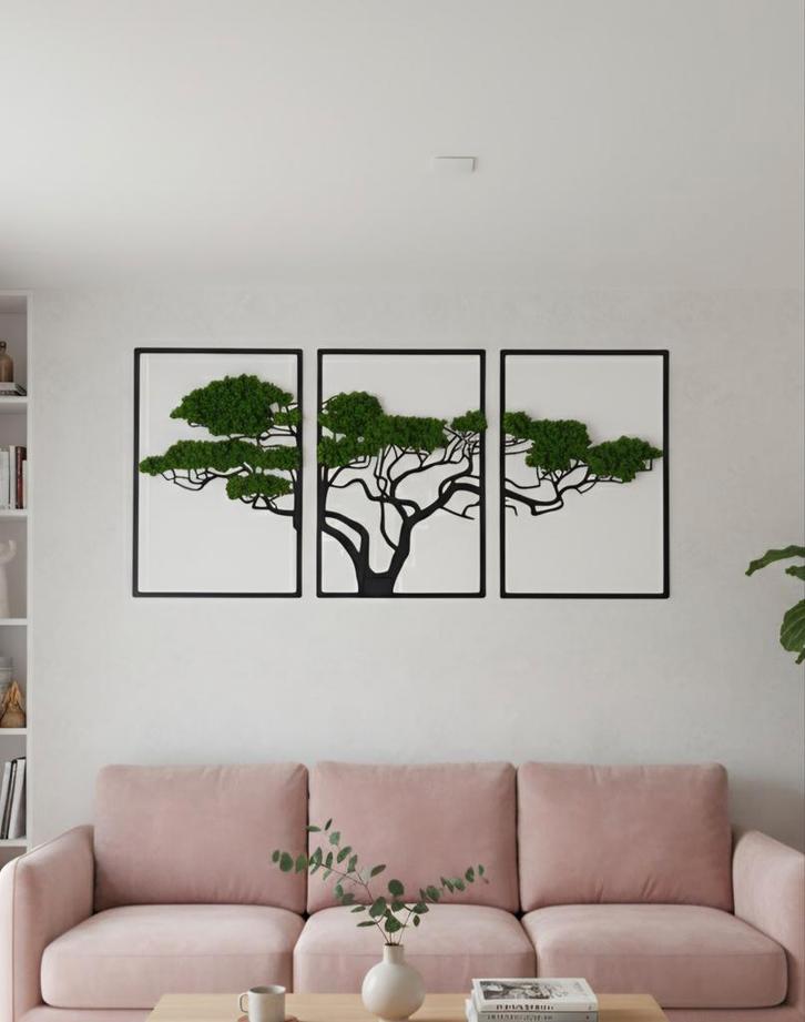 Mos Schilderij - Boom Design, Huis en Inrichting, Woonaccessoires | Wanddecoraties, Nieuw, Ophalen of Verzenden