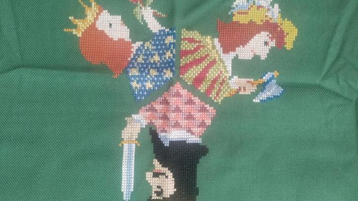 Handgeborduurd Bridgekleed, Antiek en Kunst, Antiek | Kleden en Textiel, Ophalen of Verzenden
